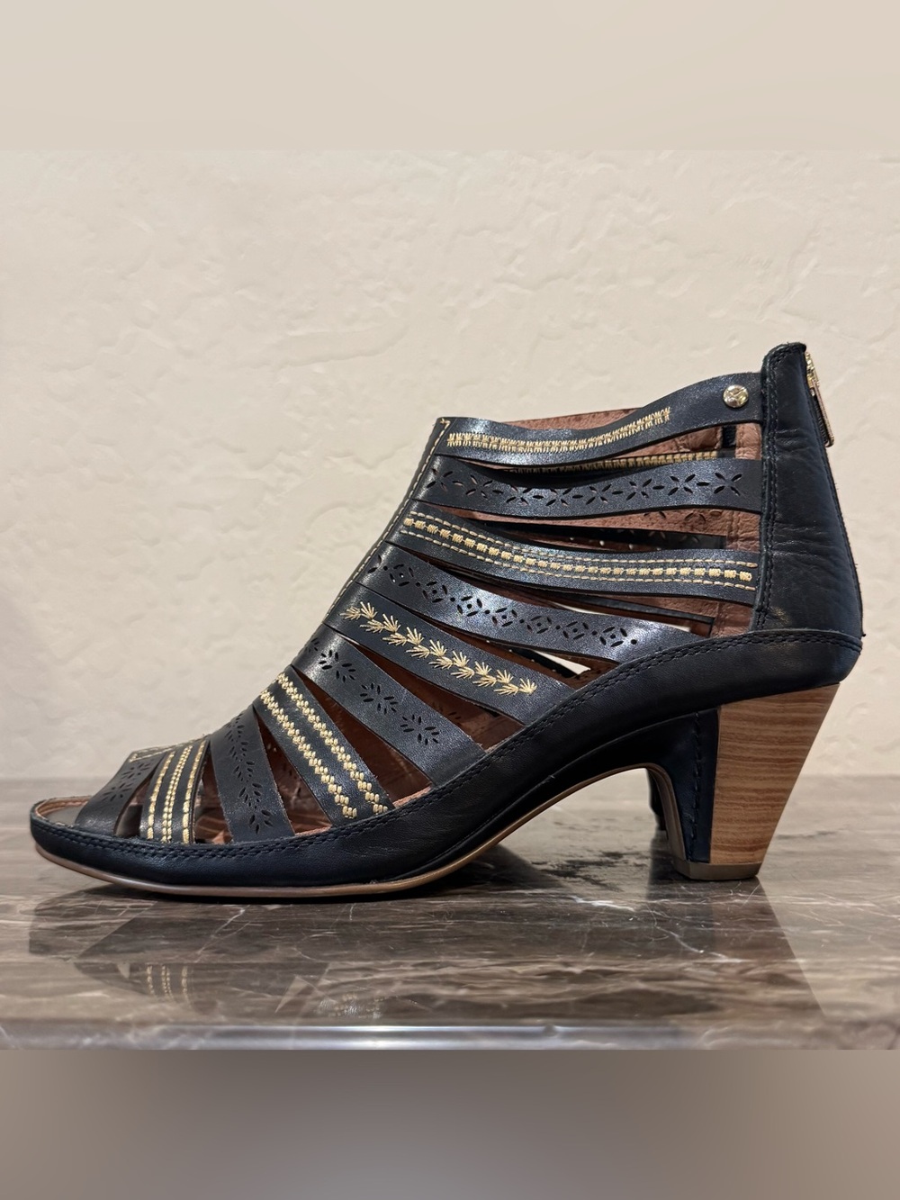 Pikolinos Java Leather Heeled Gladiator Sandals